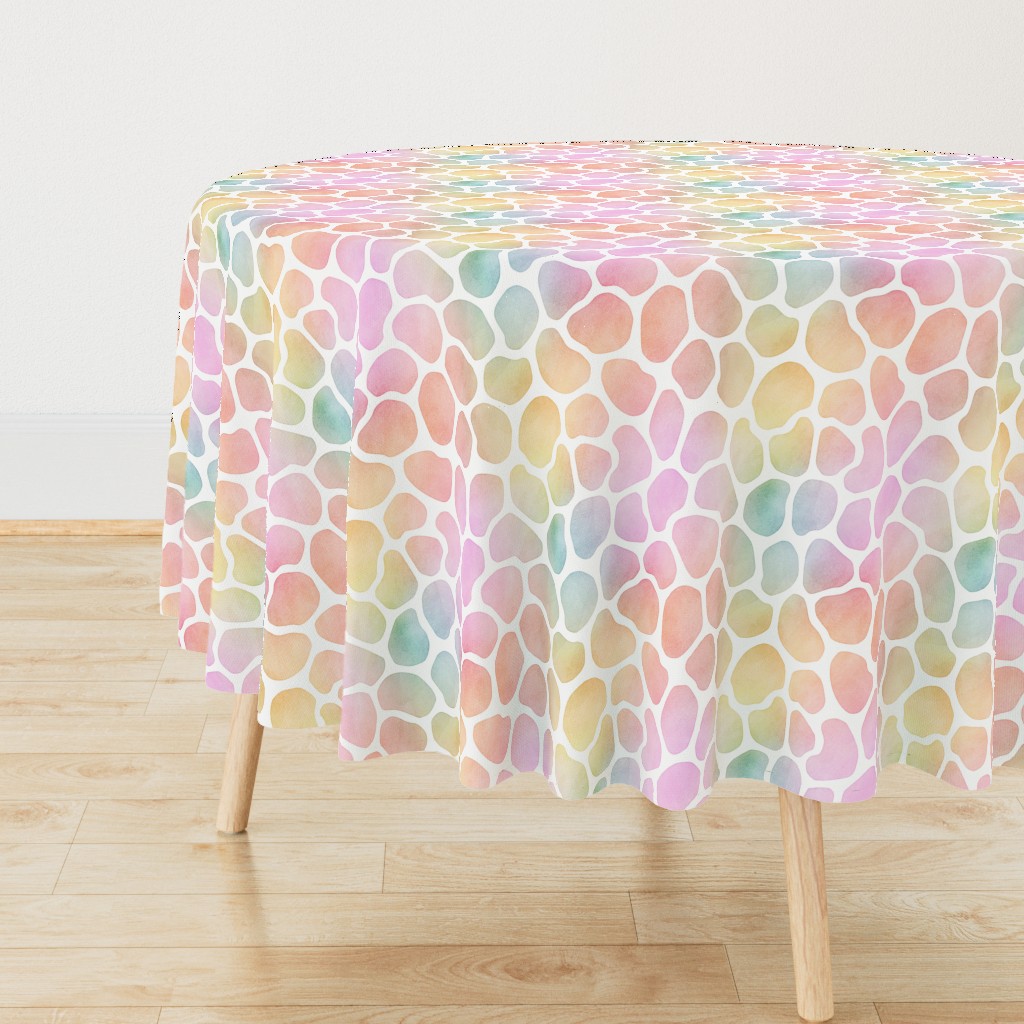 Pastel Rainbow Watercolor Giraffe Pattern