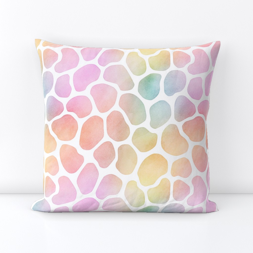 Pastel Rainbow Watercolor Giraffe Pattern