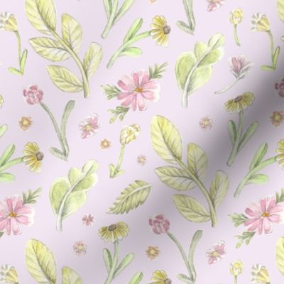 Purple Ditsy Floral Pattern - Luna Moth Garden