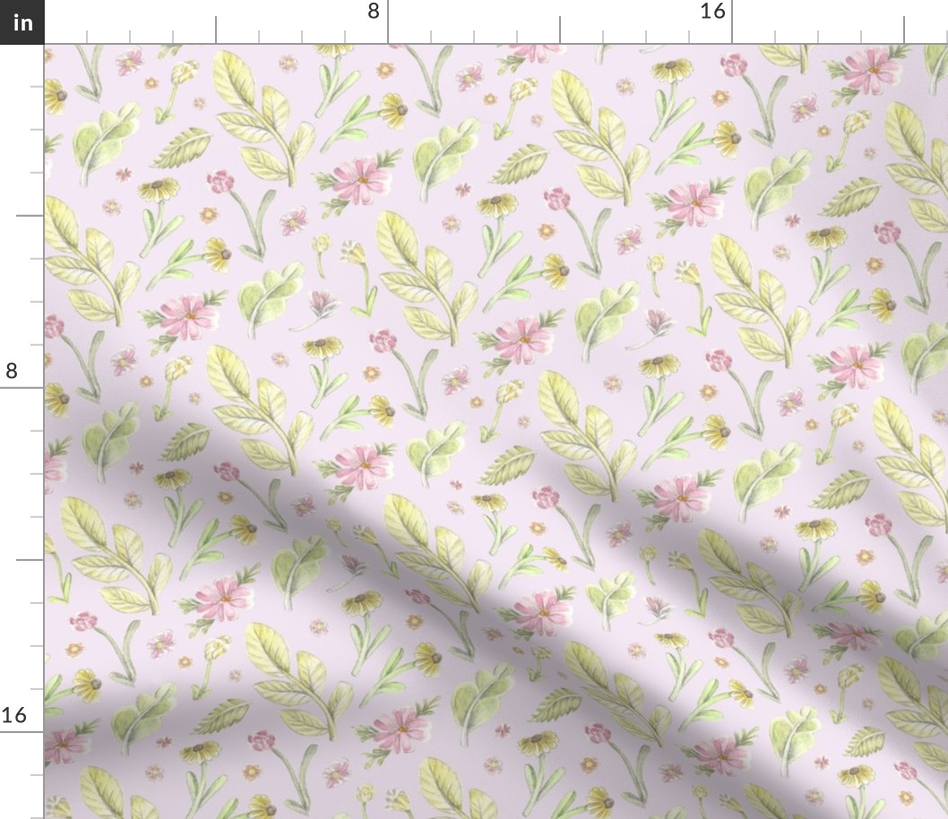 Purple Ditsy Floral Pattern - Luna Moth Garden