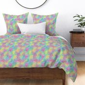 Bright Rainbow Watercolor Dahlia Pattern