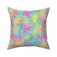 Bright Rainbow Watercolor Dahlia Pattern