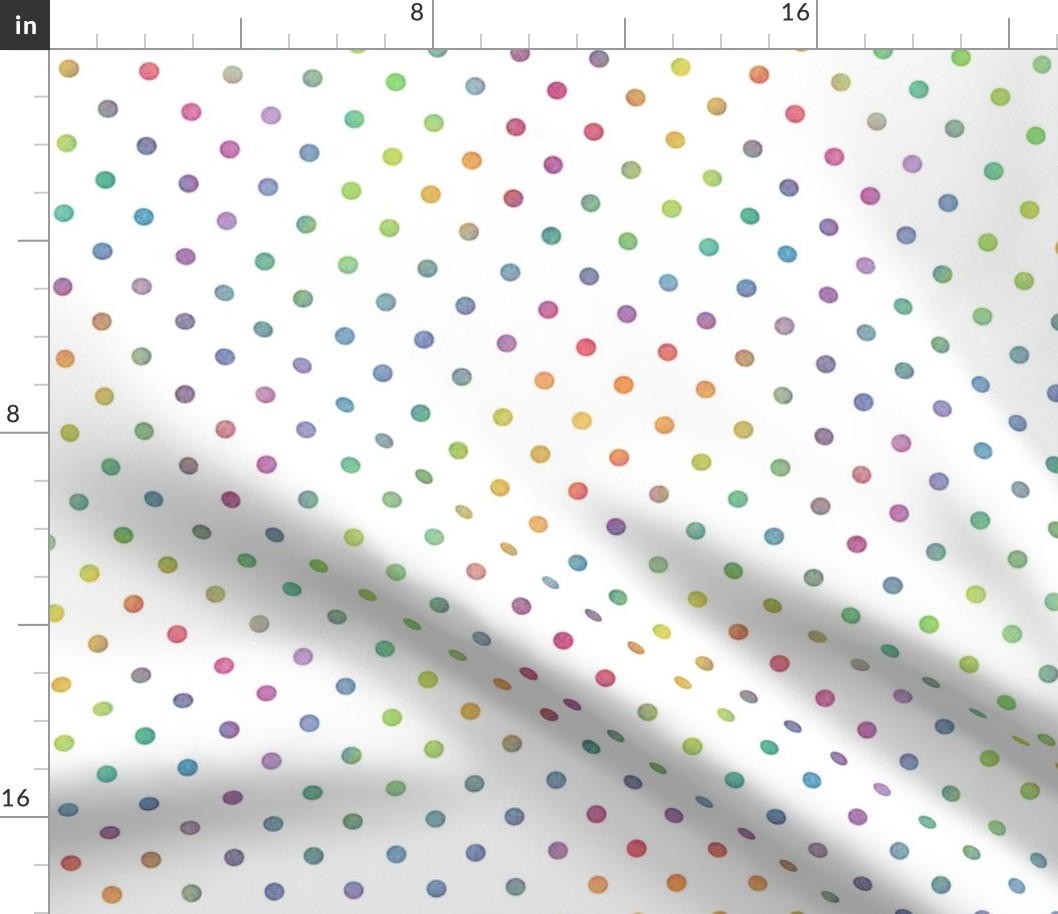 Bright Rainbow Watercolor Dots Pattern