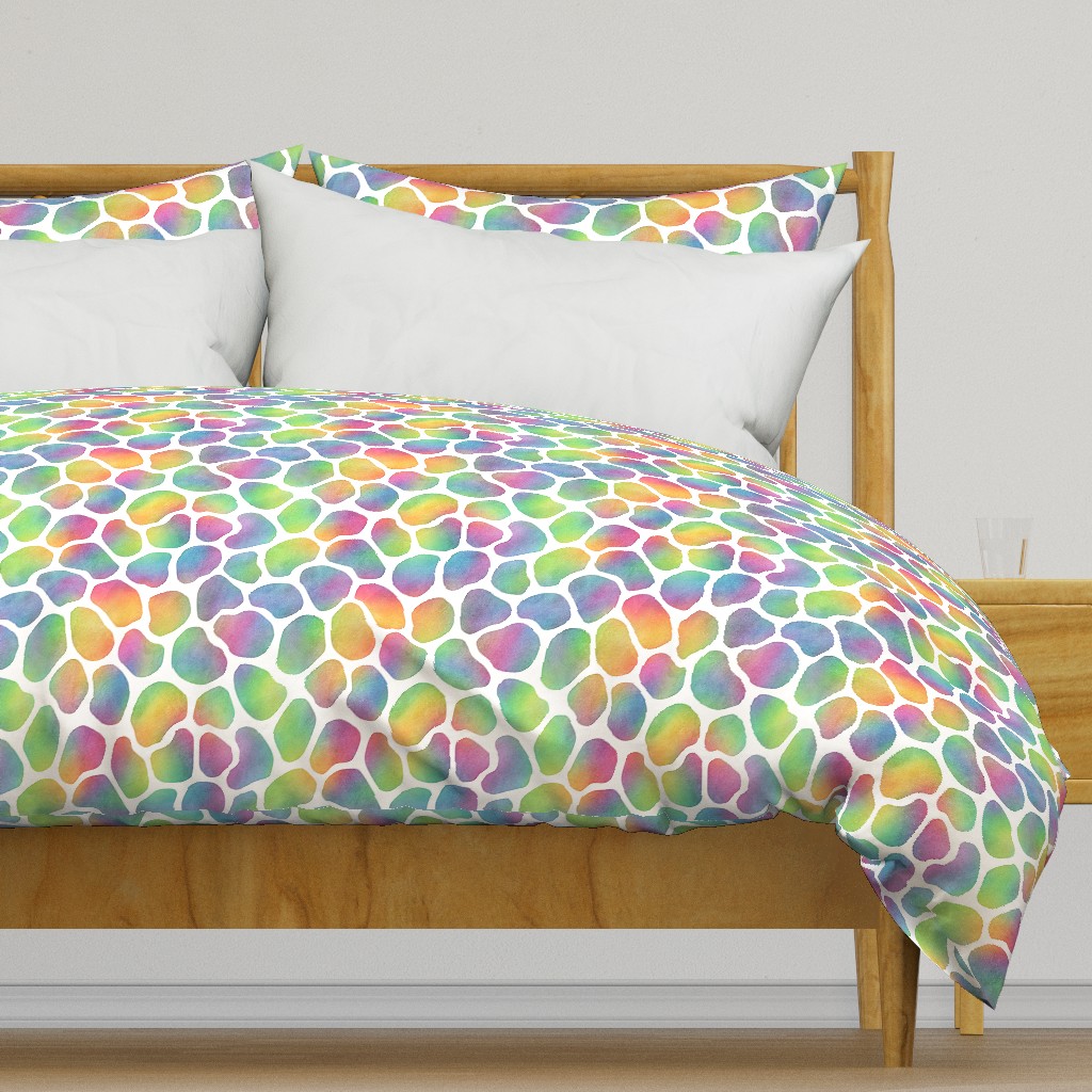 Bright Rainbow Watercolor Giraffe Pattern