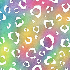 Bright Rainbow Watercolor Leopard Pattern