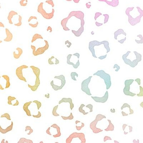 Pastel Rainbow Watercolor Leopard Pattern