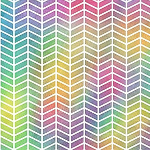 Bright Rainbow Watercolor Herringbone Pattern 2