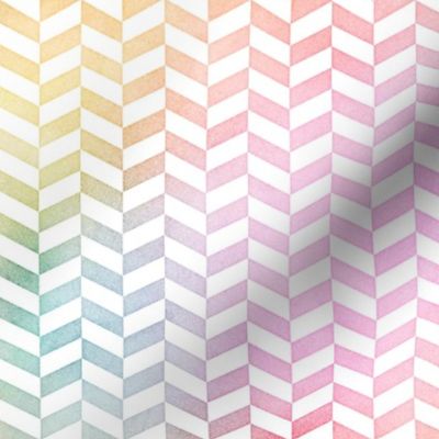 Pastel Rainbow Watercolor Herringbone Pattern 1