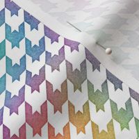 Bright Rainbow Watercolor Houndstooth Pattern