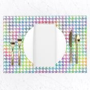 Bright Rainbow Watercolor Houndstooth Pattern