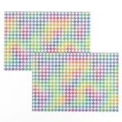 Bright Rainbow Watercolor Houndstooth Pattern