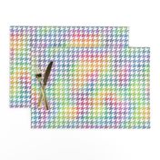 Bright Rainbow Watercolor Houndstooth Pattern