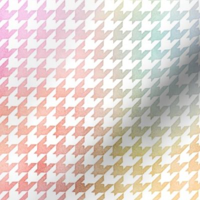 Pastel Rainbow Watercolor Houndstooth Pattern