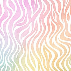 Pastel Rainbow Watercolor Zebra Pattern