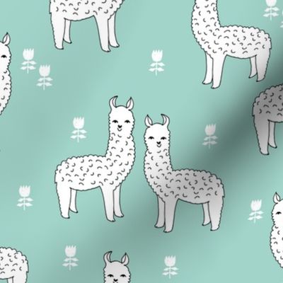 alpaca fabric // llama fabric design andrea lauren nursery mint fabric cute alpacas