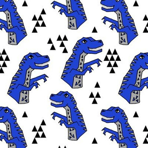 dinosaurs fabric // bright blue dino fabric andrea lauren design cute dinos