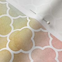 Pastel Rainbow Watercolor Quatrefoil Pattern