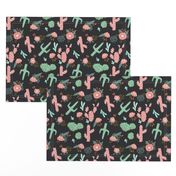 cactus floral fabric southwest flower cactus design