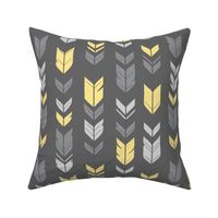 Arrow Feathers -Baby yellow and grey