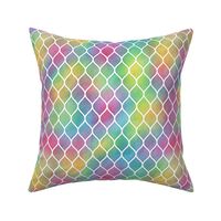 Bright Rainbow Watercolor Ogee Pattern 1
