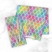 Bright Rainbow Watercolor Ogee Pattern 1