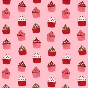 valentines cupcake coordinate - pink