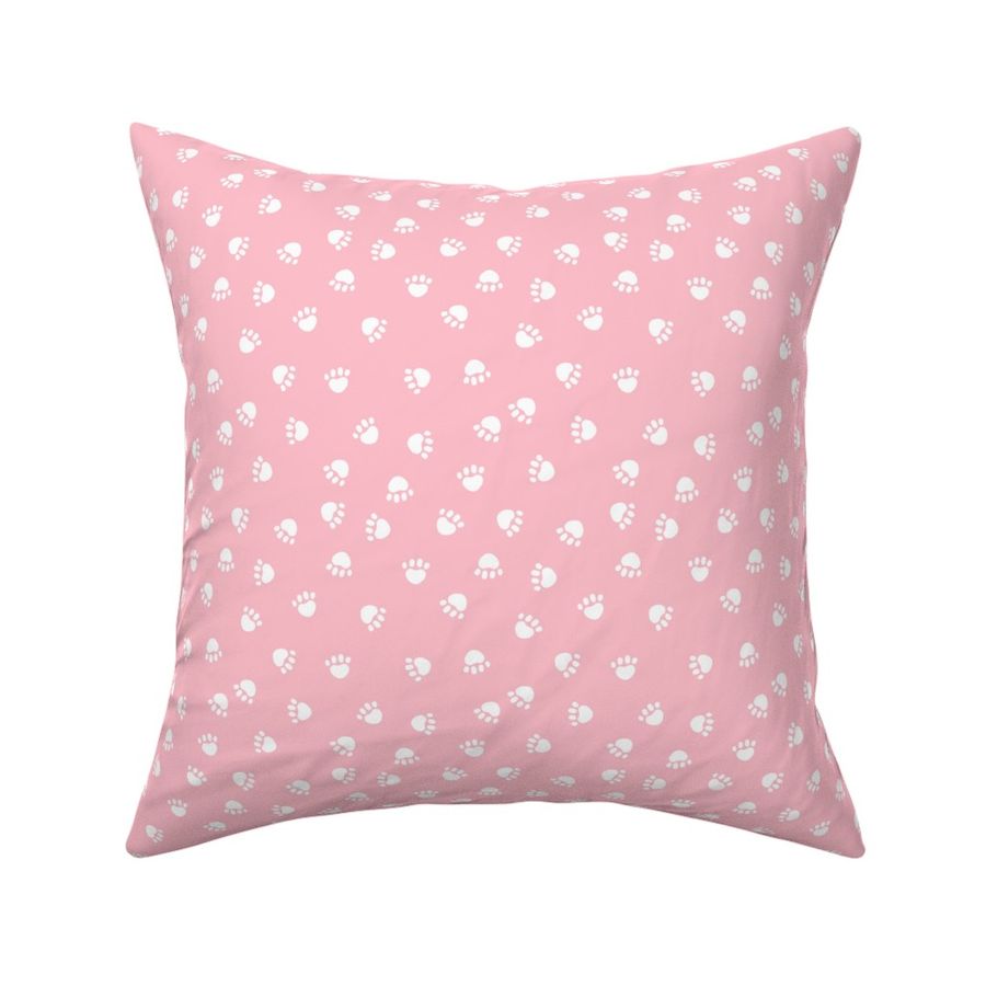 paw print fabric - valentines coordinate - pink