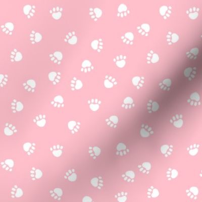 paw print fabric - valentines coordinate - pink