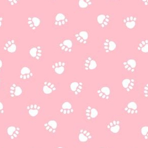 paw print fabric - valentines coordinate - pink