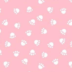 Pink Paw Print Fabric, Wallpaper and Home Decor | Spoonflower
