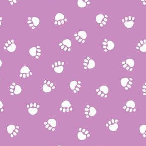 paw print fabric - valentines coordinate - purple