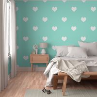 valentines hearts coordinate - aqua