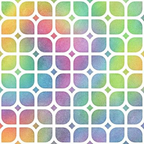 Bright Rainbow Watercolor LatticeSquares Pattern