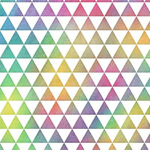 Bright Rainbow Watercolor Triangles Pattern