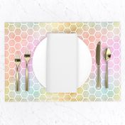 Pastel Rainbow Watercolor HoneyComb Pattern