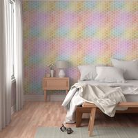 Pastel Rainbow Watercolor HoneyComb Pattern