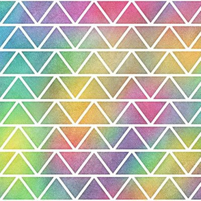 Bright Rainbow Watercolor Fat Triangle Pattern