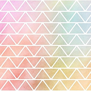 Pastel Rainbow Watercolor Fat Triangle Pattern