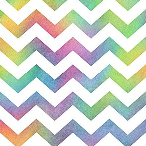 Bright Rainbow Watercolor Chevron Pattern 1