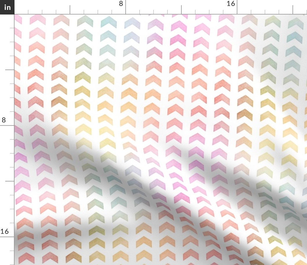 Pastel Rainbow Watercolor Split Chevron Pattern 2