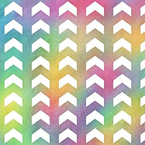 Bright Rainbow Watercolor Split Chevron Pattern 1
