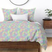 Bright Rainbow Watercolor DiagonalStripes Pattern