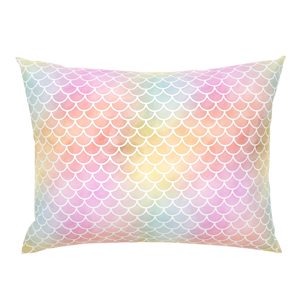 Pastel Rainbow Watercolor Scale Pattern 1