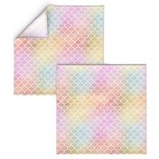 Pastel Rainbow Watercolor Scale Pattern 1