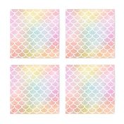 Pastel Rainbow Watercolor Scale Pattern 1