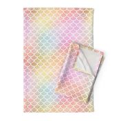 Pastel Rainbow Watercolor Scale Pattern 1