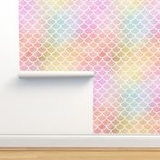 Pastel Rainbow Watercolor Scale Pattern 1