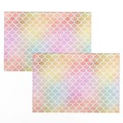 Pastel Rainbow Watercolor Scale Pattern 1