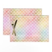 Pastel Rainbow Watercolor Scale Pattern 1