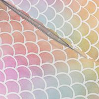 Pastel Rainbow Watercolor Scale Pattern 1